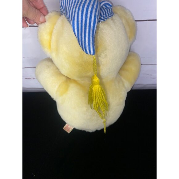 Vintage Animal Fair Teddy Bear Yellow Plush Sleeping Cap Star Moon‎ - Picture 3 of 7
